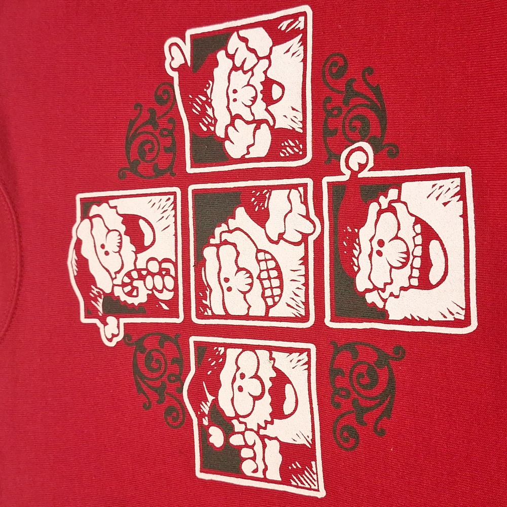 Vintage Y2K Lee‎ Heavyweight Puffy Santa Red Sweatshirt Mens Med or Wom Large